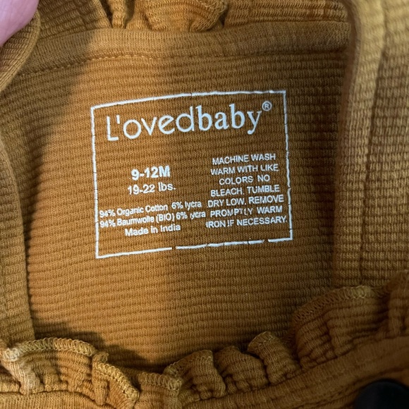 L’ovedBaby overalls, Size 9-12, Mustard yellow - Picture 3 of 3